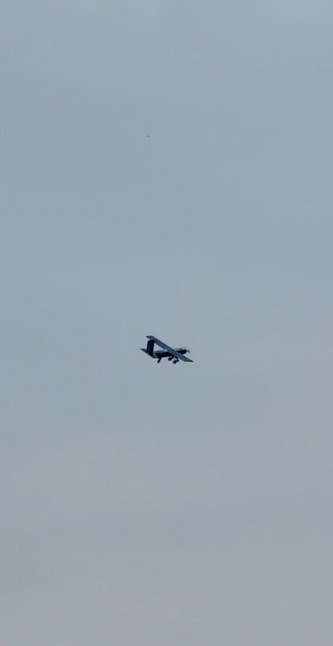 RC aircraft in flight during a test